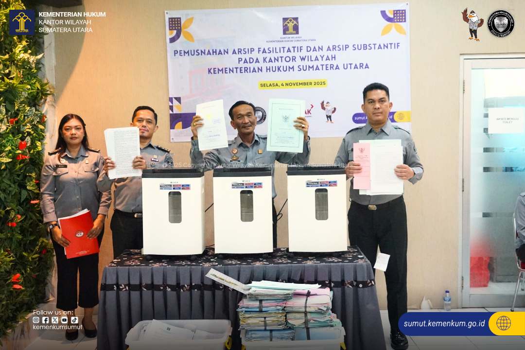 Kanwil Kementerian Hukum Sumut Musnahkan 25 Ribu Berkas Arsip, Wujudkan Tata Kelola yang Efisien 
