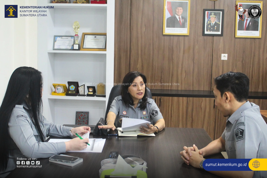 Pastikan Dana Pelayanan Rakyat Dikelola Jujur, Kemenkum Sumut Perkuat Sistem Keuangan Digital 