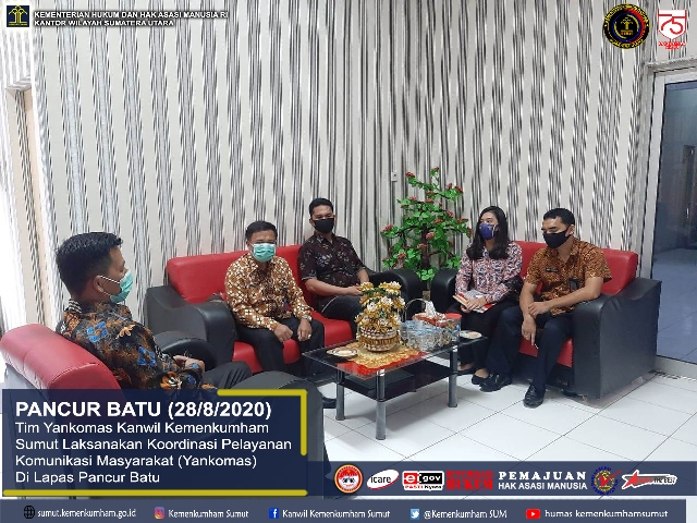 ZZTim Yankomas Kanwil Kemenkumham Sumut Laksanakan Koordinasi Pelayanan Komunikasi Masyarakat Yankomas Di Lapas Pancur Batu