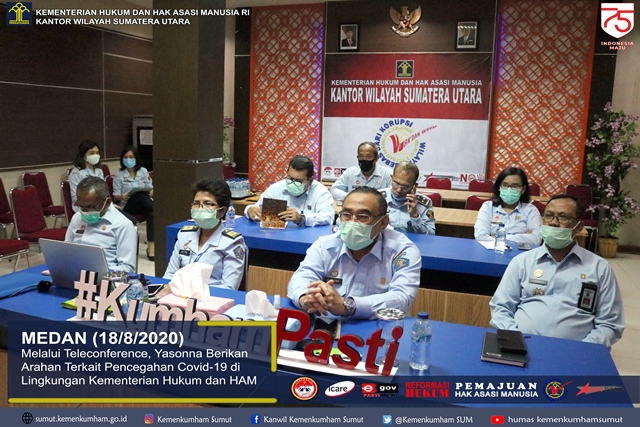 ZZYasonna Berikan Arahan Terkait Pencegahan Covid 19 di Lingkungan Kementerian Hukum dan HAM
