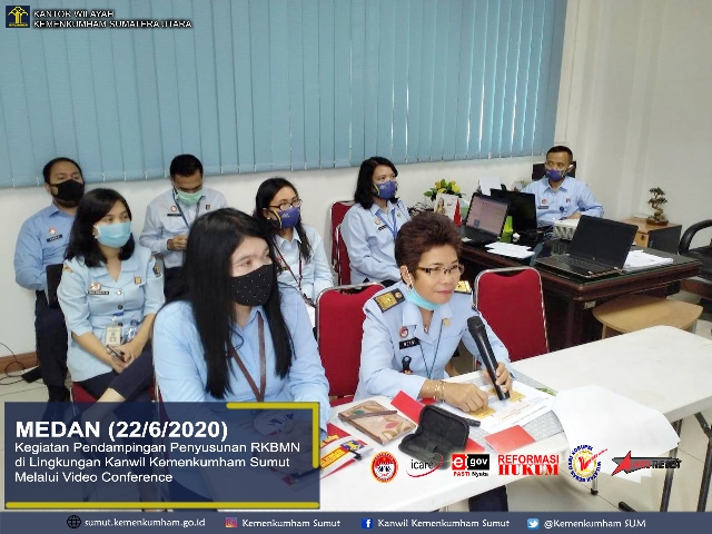 zPendampingan Penyusunan RKBMN di Lingkungan Kanwil Kemenkumham Sumut Melalui Video Conference