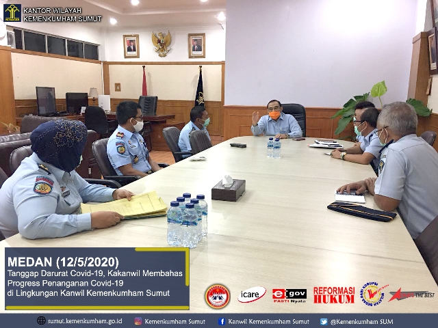 zTanggap Darurat Covid 19 Kakanwil Membahas Progres Penanganan Covid 19 di Lingkungan Kanwil Kemenkumham Sumut